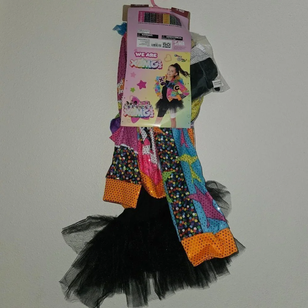 NEW Jojo Siwa XOMGPOP Halloween Costume Girls M 7/8 Jacket Skirt Shorts Rubie's